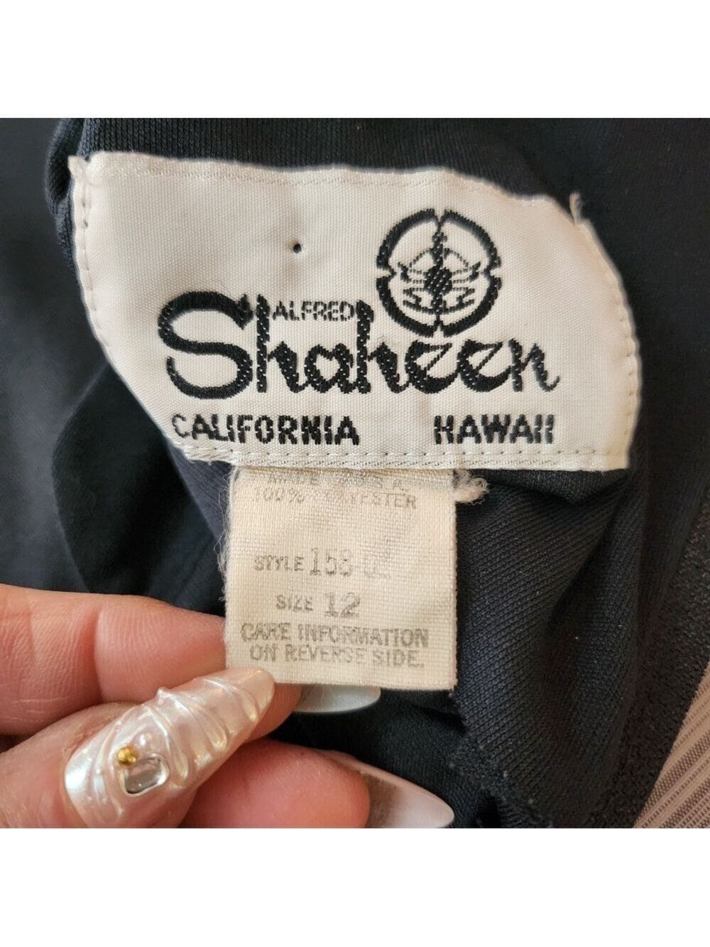 Vintage Alfred Shaheen Black And Gold Qipao Dress Hand Painted 1970's - Picture 6 of 13